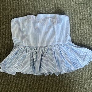 Brand new J crew preplum poplin strapless top